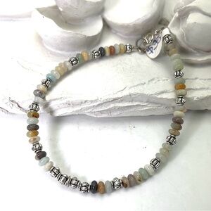 Stone and Silver Beaded Bracelet